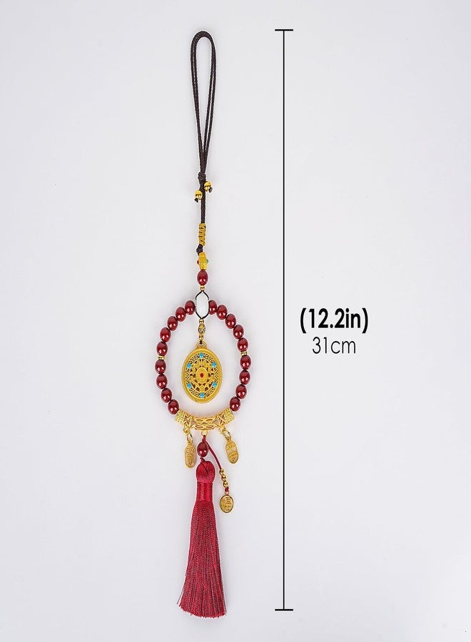 Chiorgone Cinnabar Feng Shui Hanging Ornament - Red Tassel Charm for Protection, Peace, and Good Fortune, for Auspicious Blessings. - Image 2
